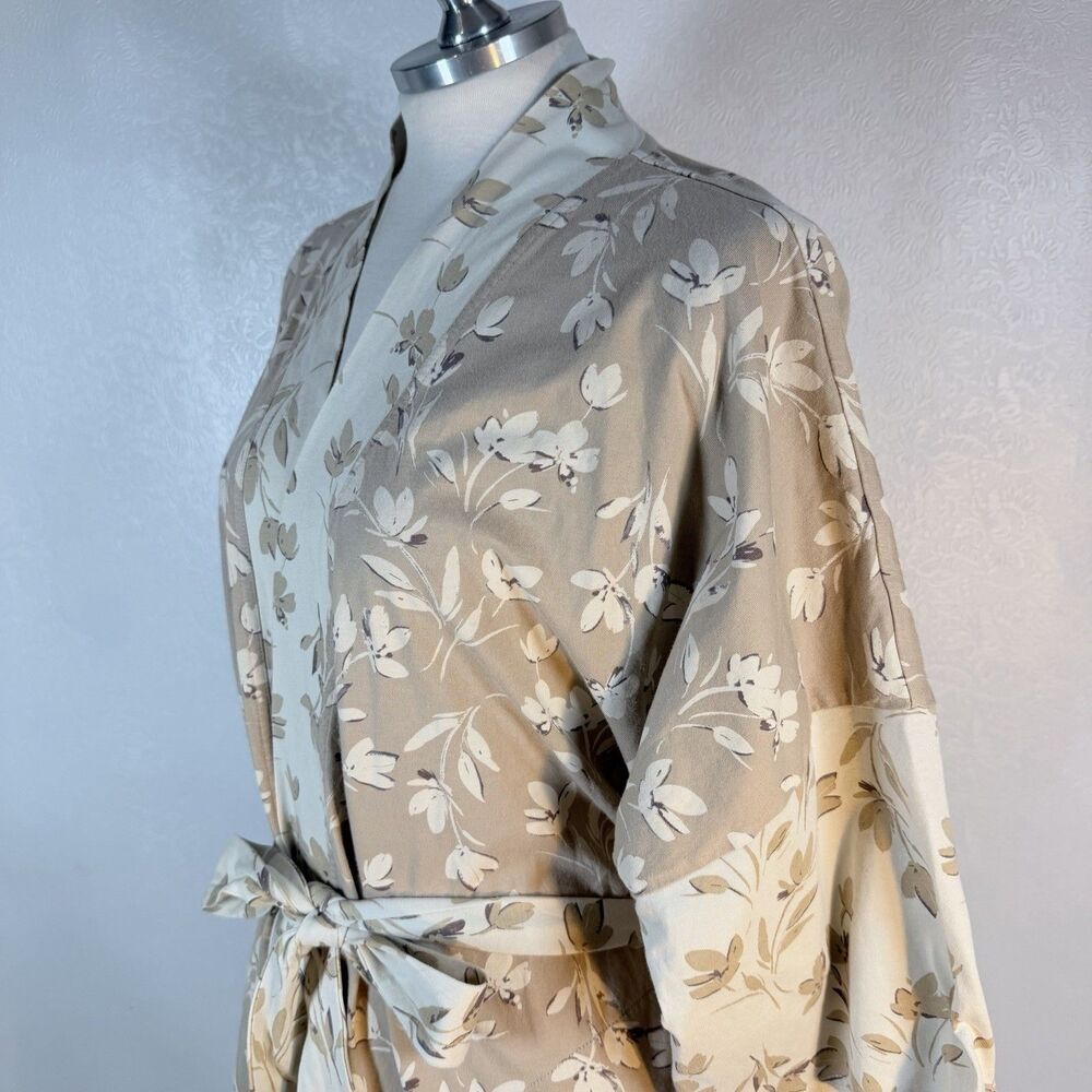 Pact Short Robe M/L Floral Tan Cream - Picture 8 of 12